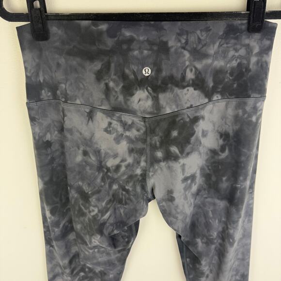 Lululemon Align Womens High Rise Diamond Tie Dye Dark Grey Crop 22" Leggings 12 - Picture 5 of 9